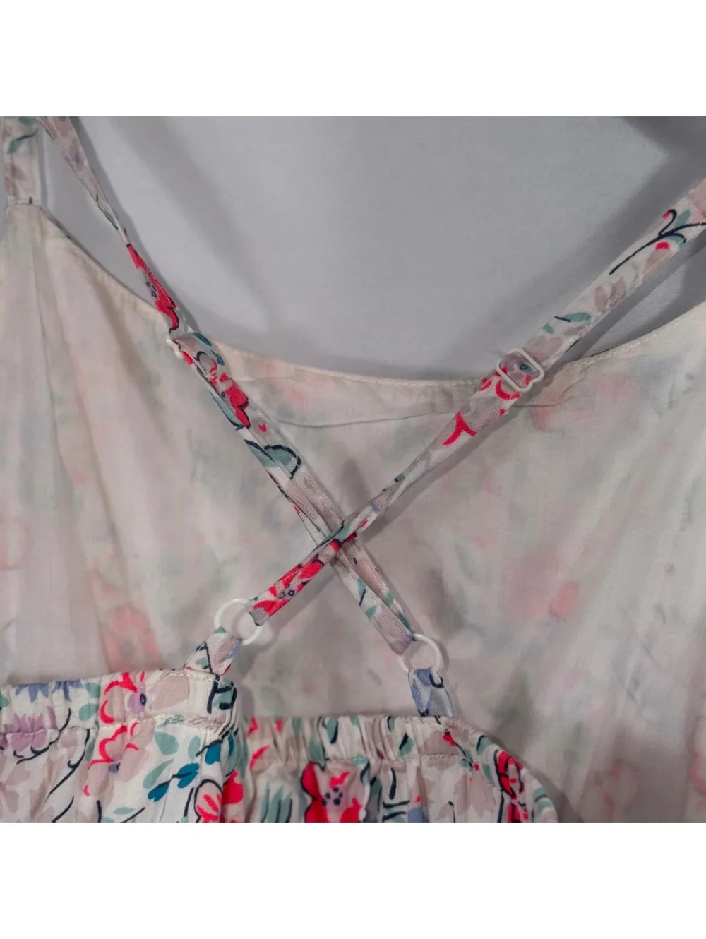 Old Navy Girls Size 8 Floral Maxi Dress Adjustable Straps High Low Hem